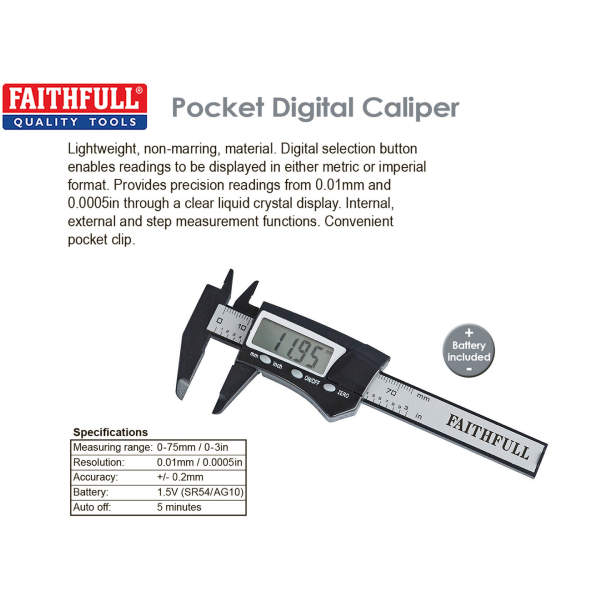 Faithfull Paquimetro Digital 75mm