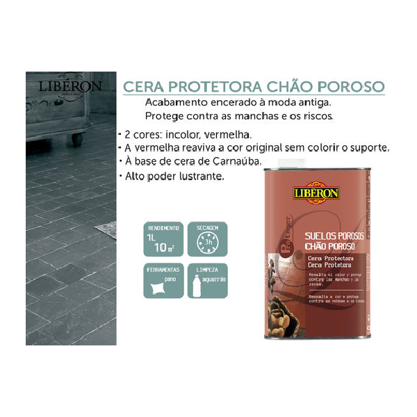Liberon Cera Protectora Chão Poroso
