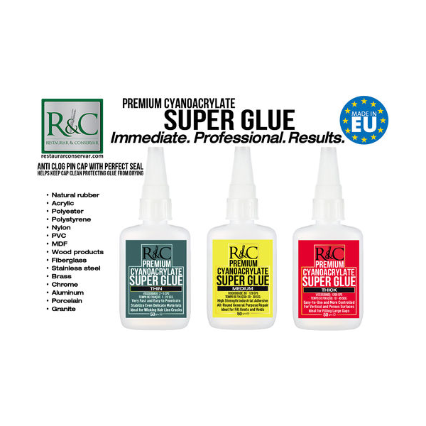 R&C Adesivo Super Cola Premium Cianoacrilato 50Gr