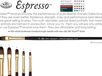 Royal Espresso Filbert Pincel para Aguarela