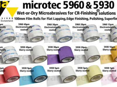 SIA Microtec Rolo de Filme Microabrasivo 100mm para Lapidação e Acabamento de Precisão